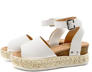 Athlefit Women's Espadrille Wedge Sandals Ankle Strap Buckle Platform Sandals