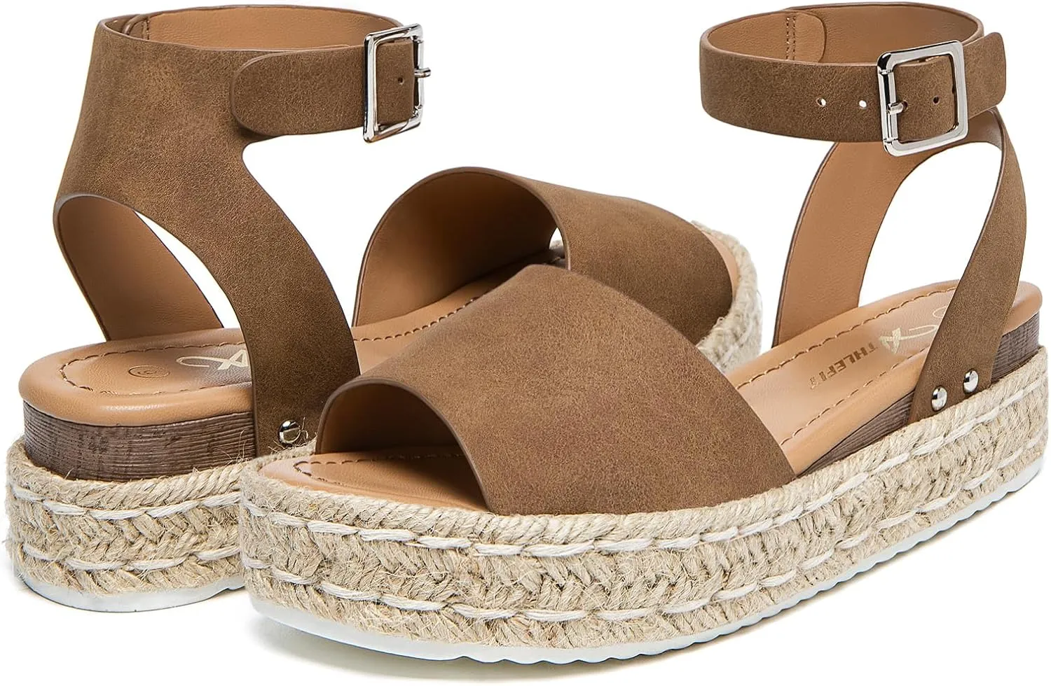 Athlefit Women's Platform Espadrille Wedge Sandals Comfortable Open Toe Buckle Sandals for Summer Casual
