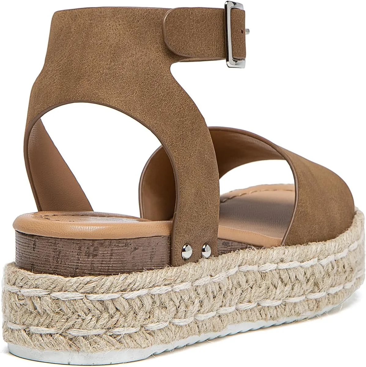 Athlefit Women's Platform Espadrille Wedge Sandals Comfortable Open Toe Buckle Sandals for Summer Casual