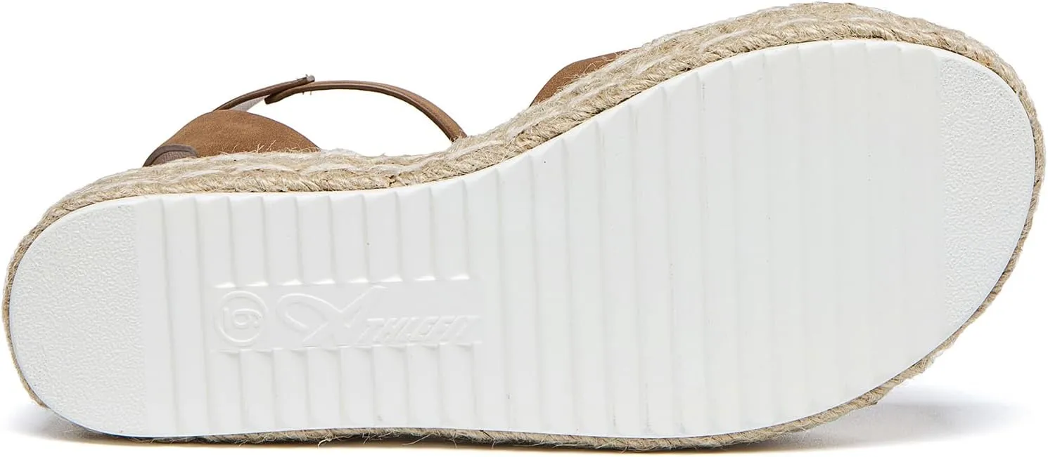 Athlefit Women's Platform Espadrille Wedge Sandals Comfortable Open Toe Buckle Sandals for Summer Casual