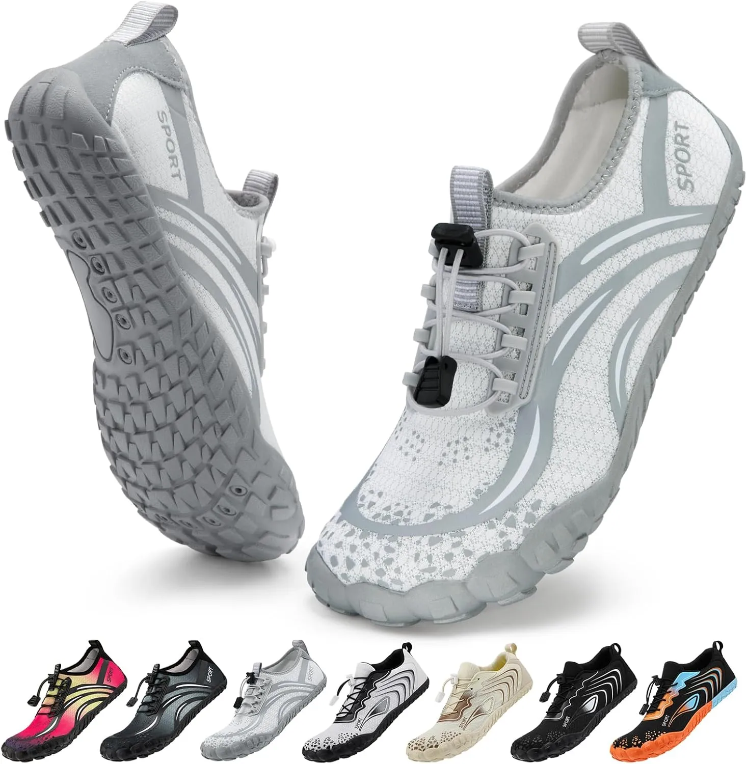 ATHMILE Water Shoes for Women Men Quick Dry Beach Barefoot Aqua Swim Shoes Non-Slip for Wading Rafting Hiking Kayaking