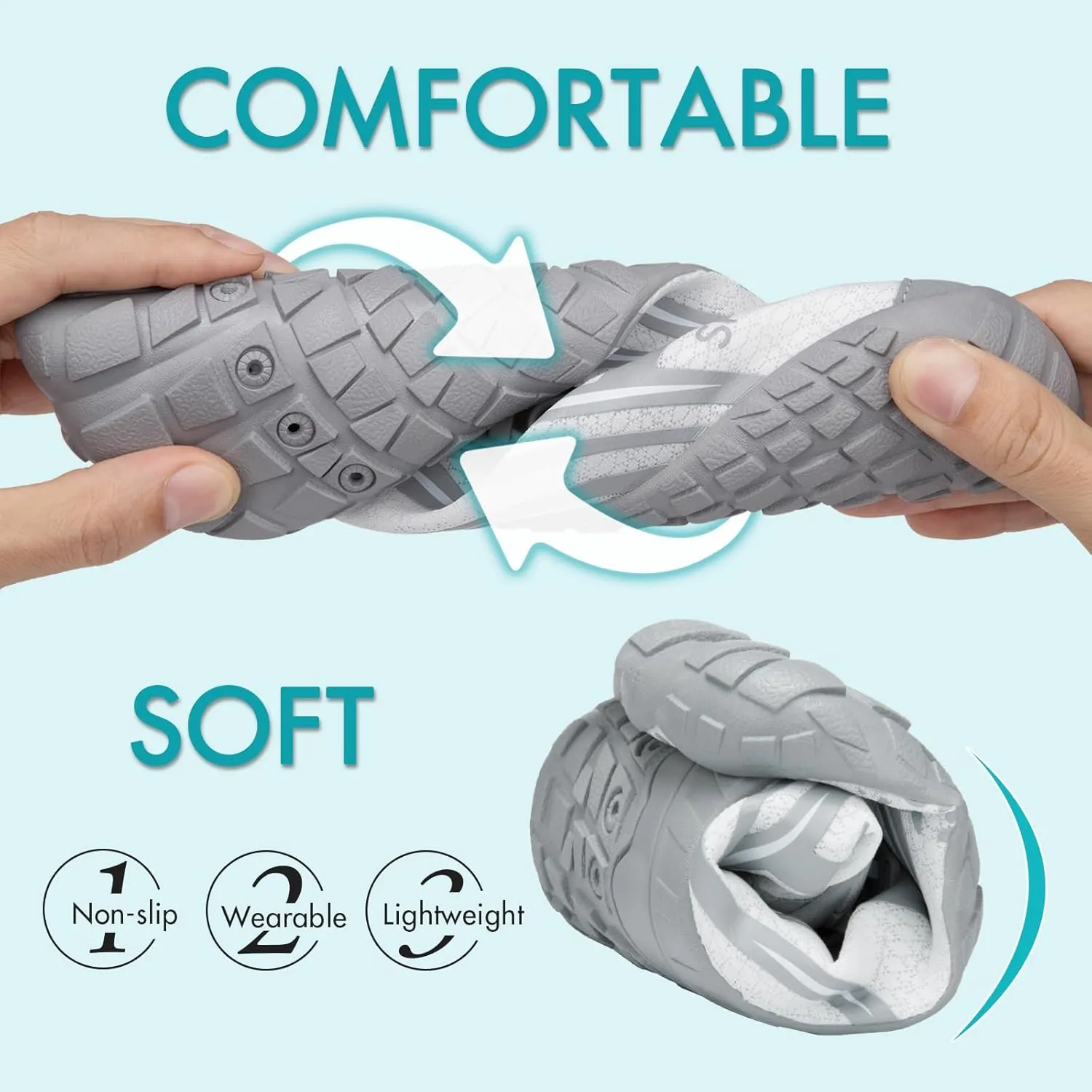 ATHMILE Water Shoes for Women Men Quick Dry Beach Barefoot Aqua Swim Shoes Non-Slip for Wading Rafting Hiking Kayaking