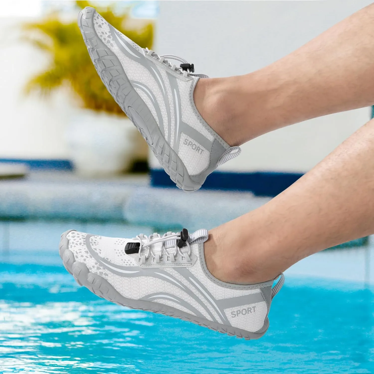 ATHMILE Water Shoes for Women Men Quick Dry Beach Barefoot Aqua Swim Shoes Non-Slip for Wading Rafting Hiking Kayaking