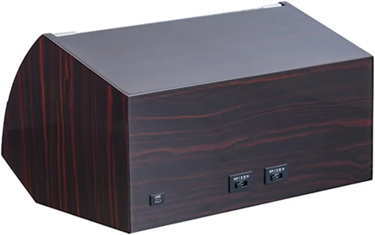 Automatic Watch Winder Flip Watch Box 4 Slots Wooden Paint Electric Motor Boxes Automatic Chain Watch Mechanical Watch Shaker 38 * 22 * 18cm Size (Color : Black Size : 1) (Black 1)