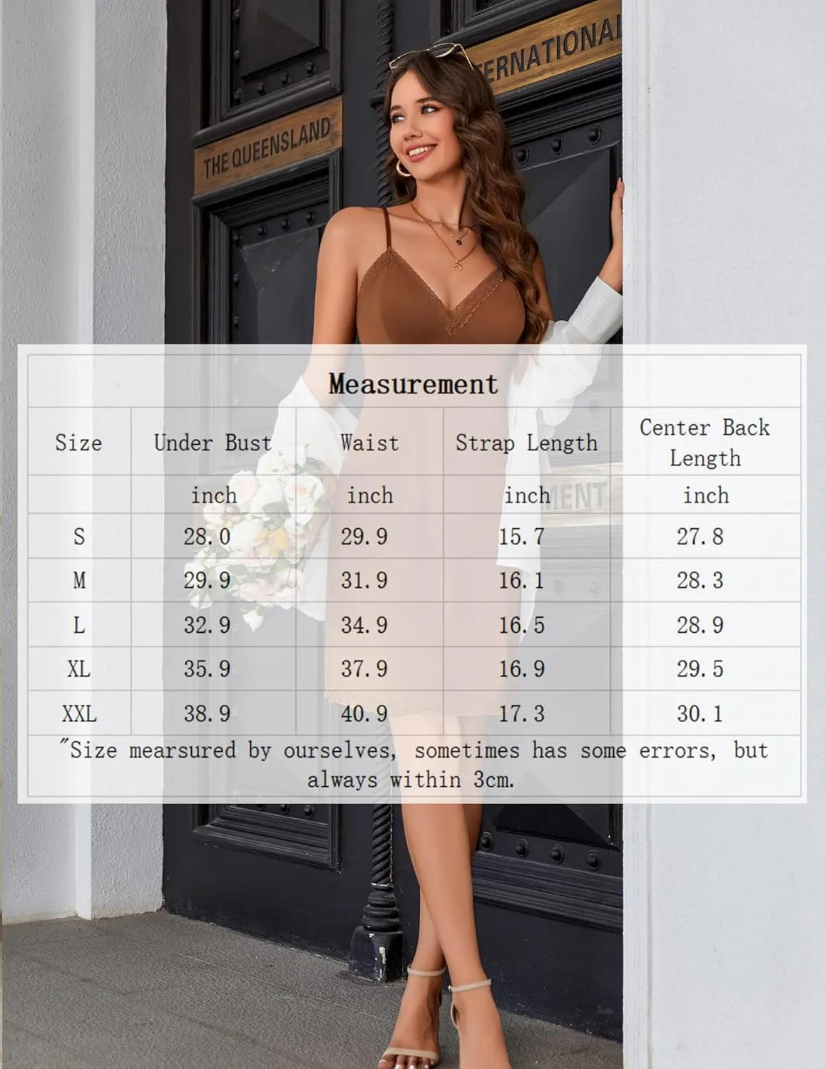 Avidlove Spaghetti Strap Slip Dress Lace Trim Full Slips for Under Dresses Sexy Nightgown