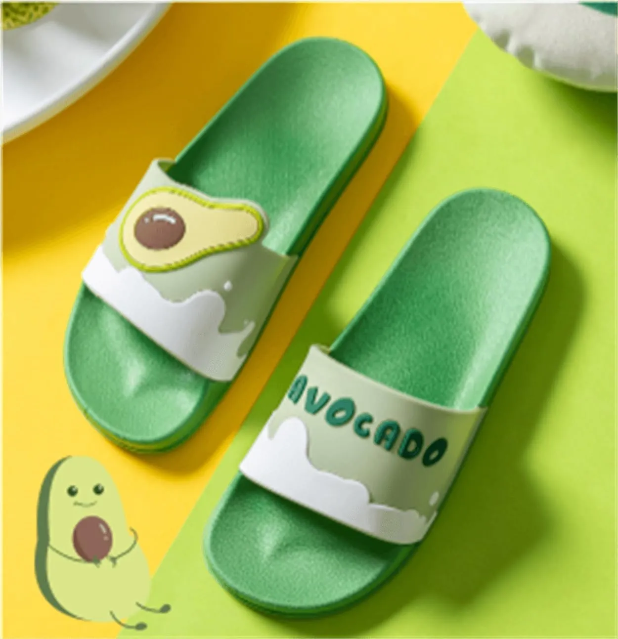 Avocado Slippers Sandals Women With High Rebound Sole Non Slip Outdoor Indoor Footwear For Beach Travel Shower Flip Flops