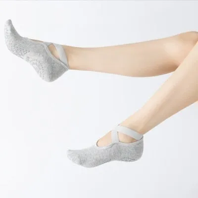 Bandage Yoga Socks Anti-Slip Quick-Dry Damping Pilates Ballet Socks Good Grip For Women Cotton Socks