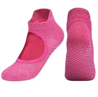 Bandage Yoga Socks Anti-Slip Quick-Dry Damping Pilates Ballet Socks Good Grip For Women Cotton Socks