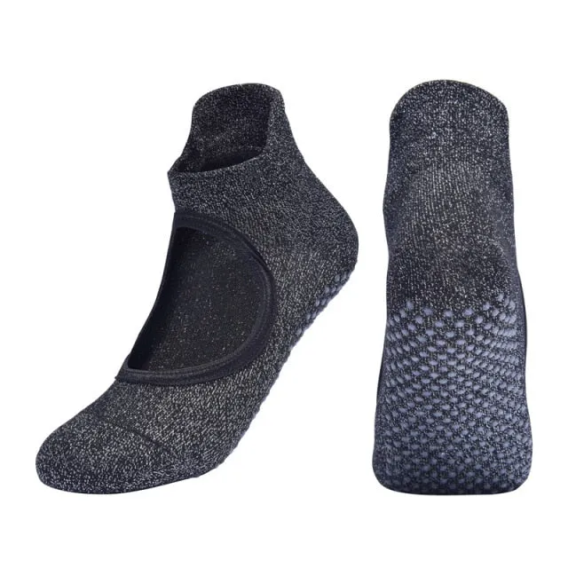 Bandage Yoga Socks Anti-Slip Quick-Dry Damping Pilates Ballet Socks Good Grip For Women Cotton Socks