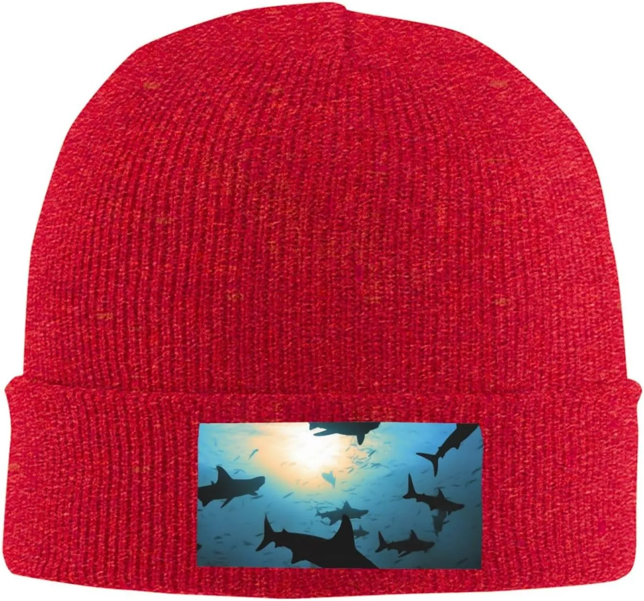 Beanie for Men Winter Hats for Women Knit Hat Hammerhead Sharks Beanie Soft Warm Cuffed Caps Stylish Watch Cap Black Beanie