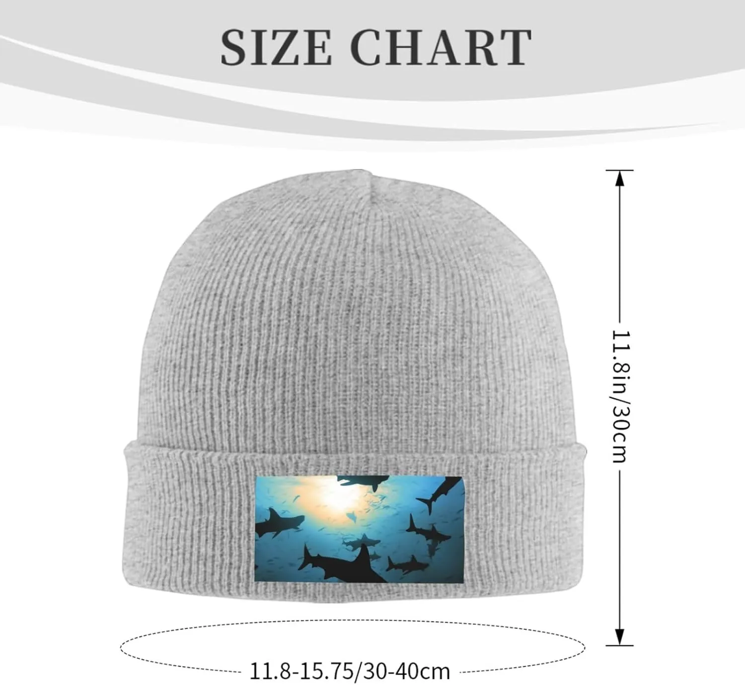 Beanie for Men Winter Hats for Women Knit Hat Hammerhead Sharks Beanie Soft Warm Cuffed Caps Stylish Watch Cap Black Beanie