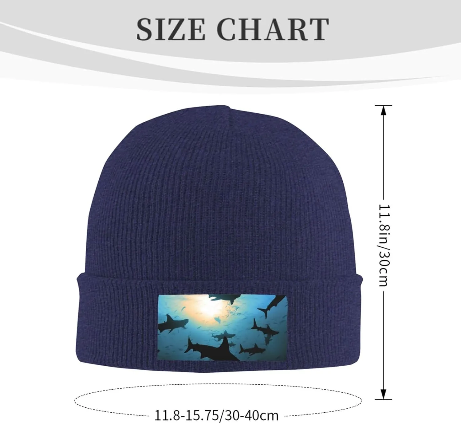 Beanie for Men Winter Hats for Women Knit Hat Hammerhead Sharks Beanie Soft Warm Cuffed Caps Stylish Watch Cap Black Beanie