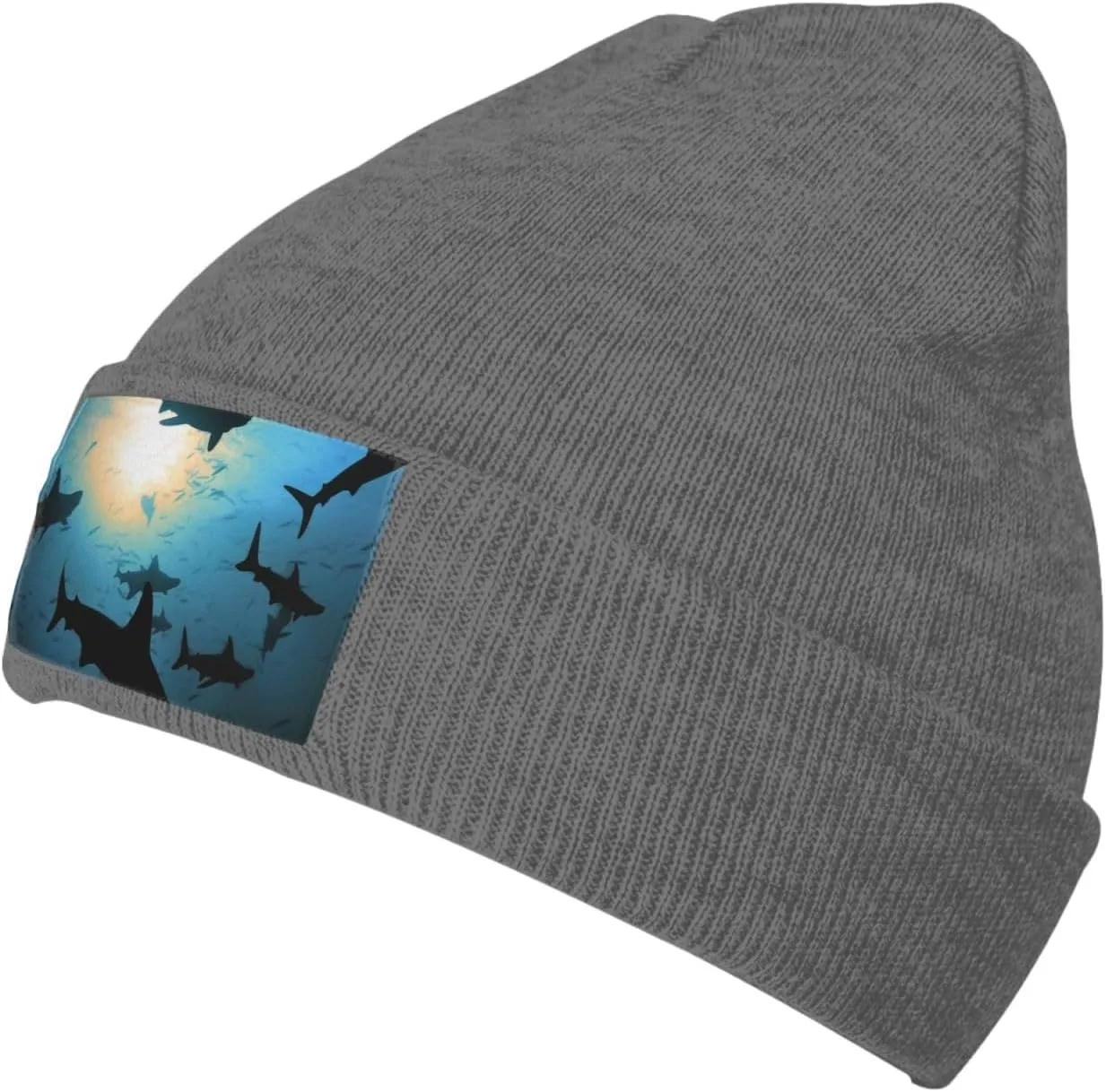 Beanie for Men Winter Hats for Women Knit Hat Hammerhead Sharks Beanie Soft Warm Cuffed Caps Stylish Watch Cap Black Beanie