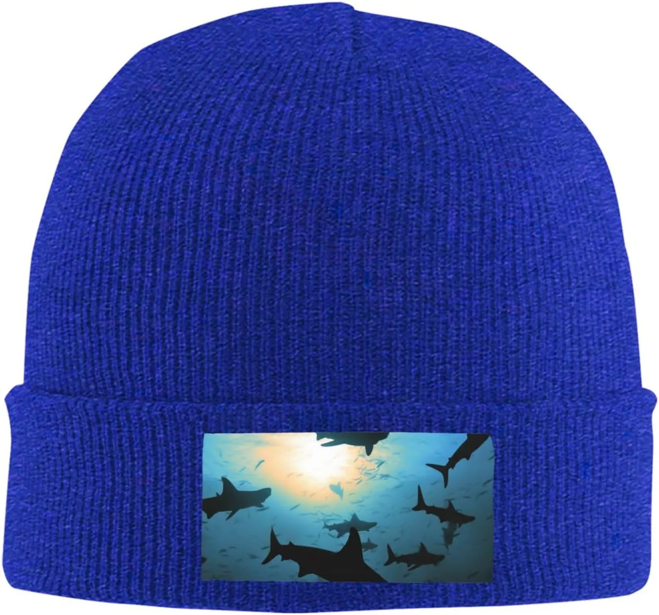 Beanie for Men Winter Hats for Women Knit Hat Hammerhead Sharks Beanie Soft Warm Cuffed Caps Stylish Watch Cap Black Beanie