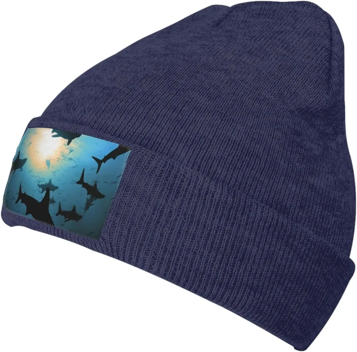 Beanie for Men Winter Hats for Women Knit Hat Hammerhead Sharks Beanie Soft Warm Cuffed Caps Stylish Watch Cap Black Beanie