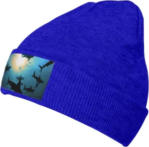 Beanie for Men Winter Hats for Women Knit Hat Hammerhead Sharks Beanie Soft Warm Cuffed Caps Stylish Watch Cap Black Beanie