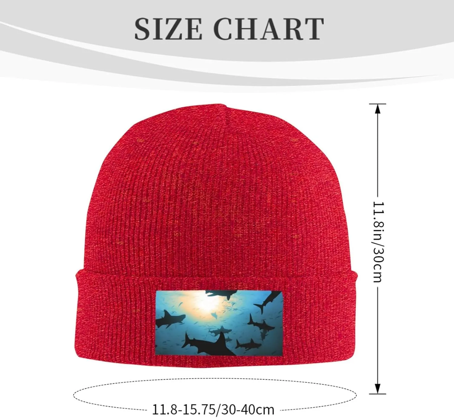 Beanie for Men Winter Hats for Women Knit Hat Hammerhead Sharks Beanie Soft Warm Cuffed Caps Stylish Watch Cap Black Beanie