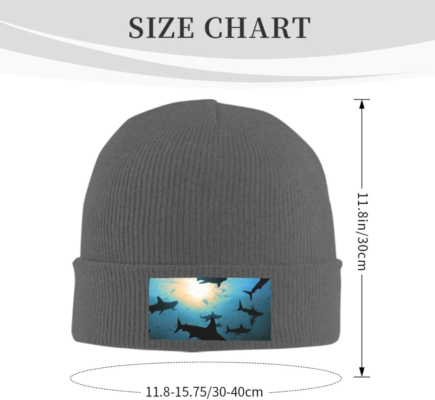 Beanie for Men Winter Hats for Women Knit Hat Hammerhead Sharks Beanie Soft Warm Cuffed Caps Stylish Watch Cap Black Beanie
