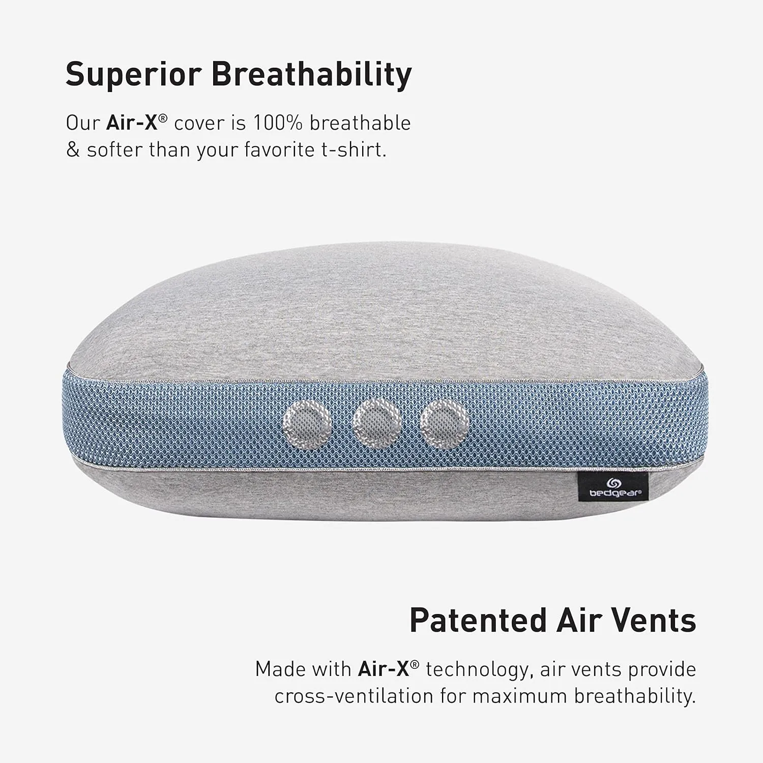 Bedgear Flow Performance Pillow - Size 2.0 - Hybrid Design Firmness Bed Pillows for All Sleep Positions - Maximum Breathability - Washable Cover - 20" W x 26" L x 5.75" H