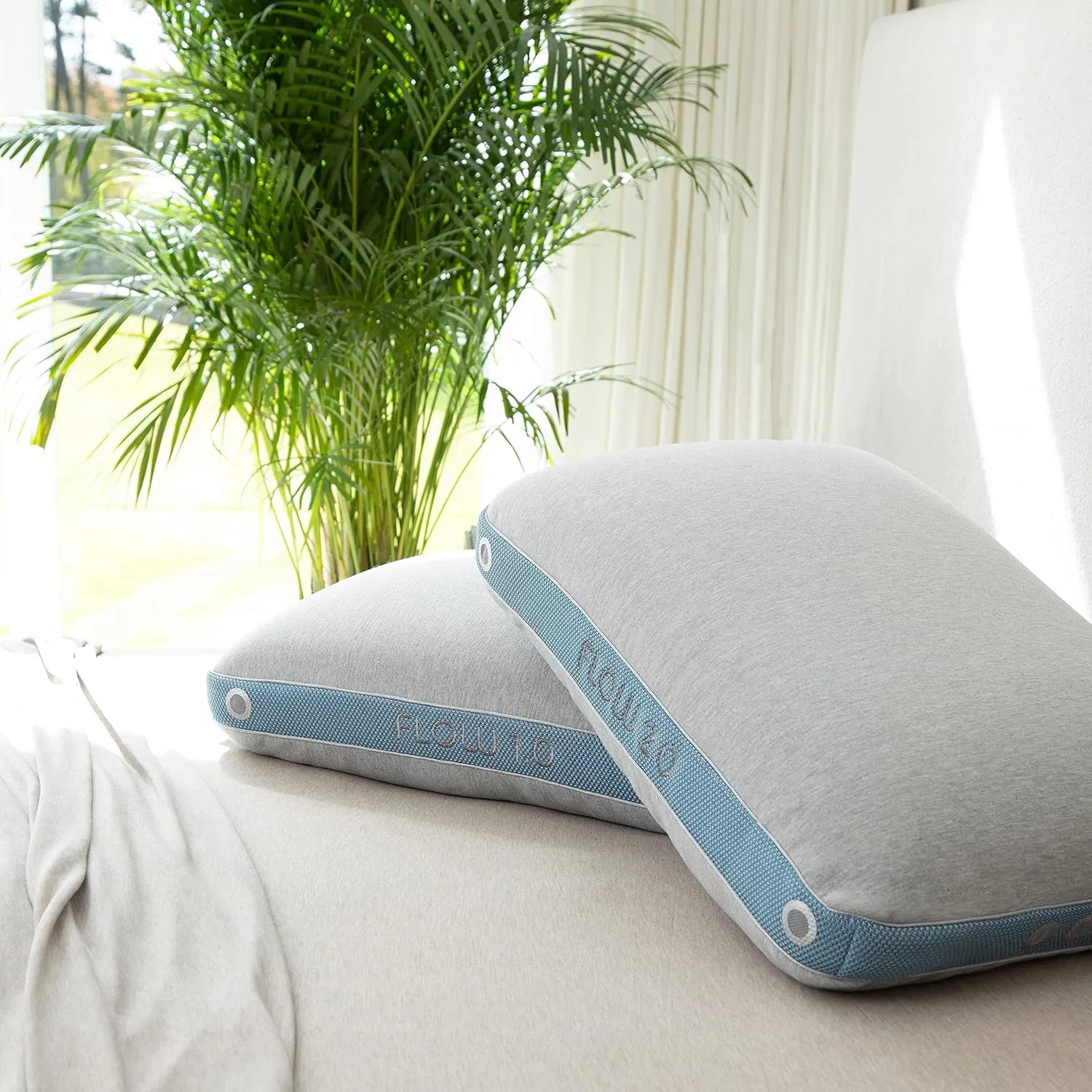 Bedgear Flow Performance Pillow - Size 2.0 - Hybrid Design Firmness Bed Pillows for All Sleep Positions - Maximum Breathability - Washable Cover - 20" W x 26" L x 5.75" H