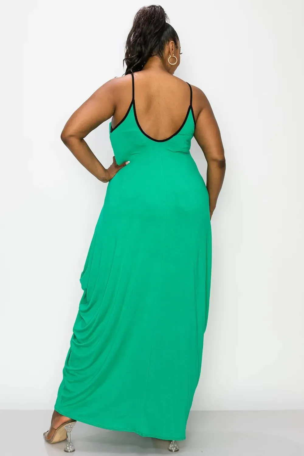BFFBABY Women's Casual Maxi Dress Sleeveless Tie Dye Spaghetti Strap Summer Plus Size Swing Sundress with Pockets