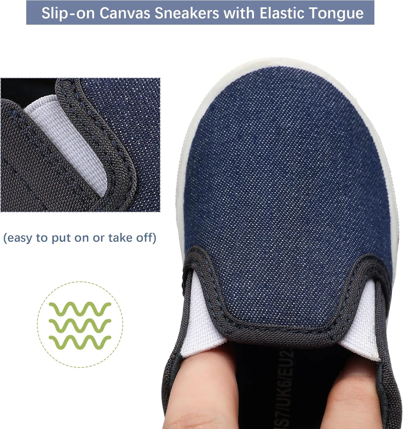 Bigwow Toddler Boys Girls Canvas Sneakers Little Kid Low Top Slip On Lightweight Comfy School Casual Tennis Sneaker Walking Shoes