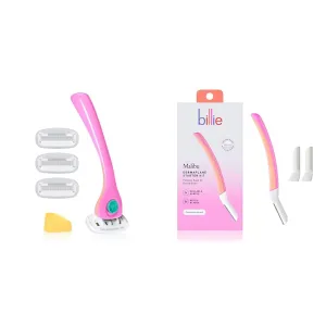 Billie Razors for Women Shave Kit with 5 Blades   Dermaplane Starter Kit with 3 Refill Blades for Facial Hair Removal