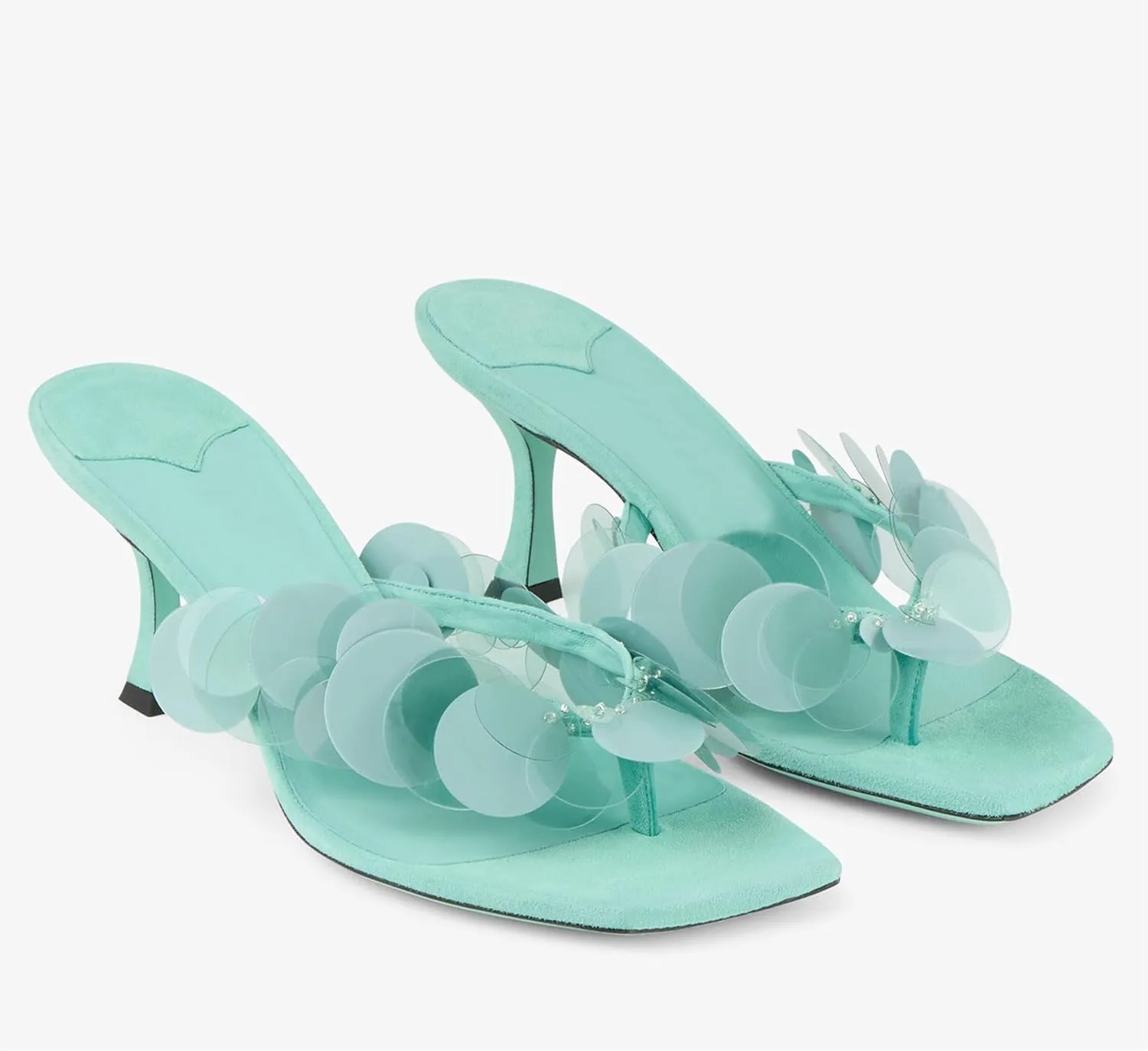 Black Flip Flop Heels Sandals for Women with Plastic Disc Straps Comfortable Slip on Open Toe Kitten Heel Thong Sandal Casual Summer Dressy Shoes.