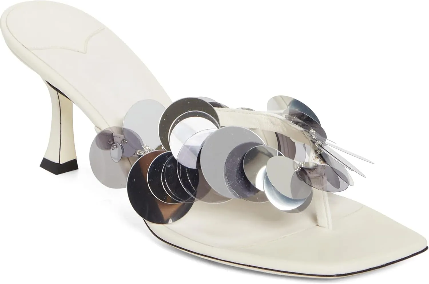 Black Flip Flop Heels Sandals for Women with Plastic Disc Straps Comfortable Slip on Open Toe Kitten Heel Thong Sandal Casual Summer Dressy Shoes.