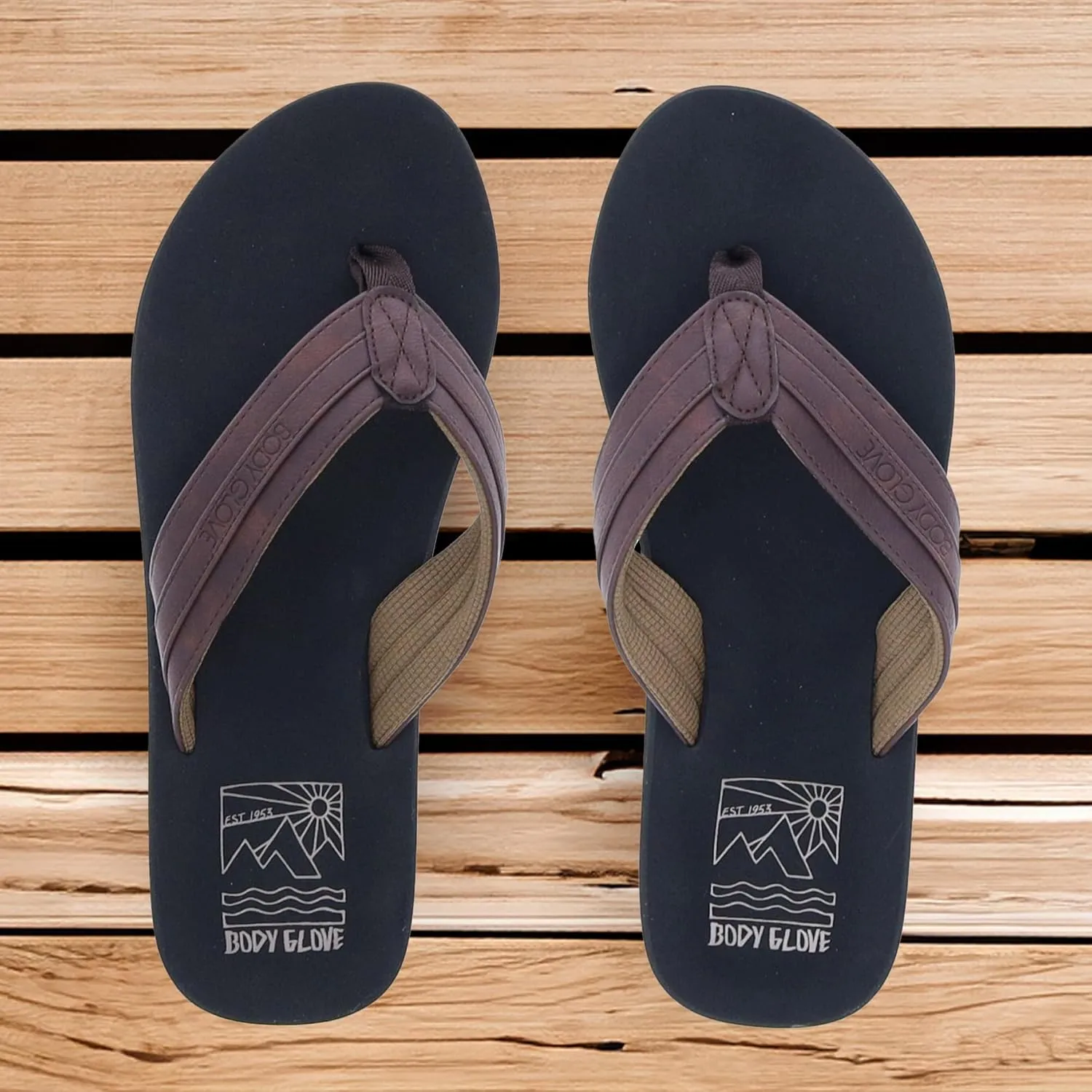 Body Glove Men's Ryft Flip Flops - Stylish and Comfortable Summer Beach Sandals for Men Sandals for Beach and Pool - Lightweight, Arch Support, Water-Friendly
