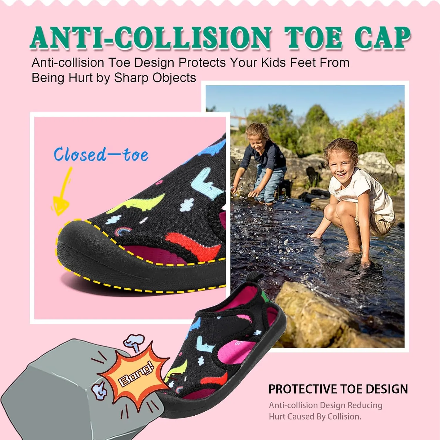 Boys Girls Water Shoes Quick-Dry Cute Beach Swim Pool Shoes