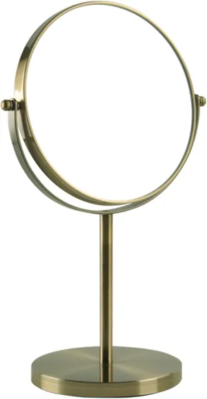 Brushed Bronze Tabletop Rotation Makeup Mirror, Double Side 1X/3X Magnification Cosmetic Mirror, Countertop Standing HD Shaving Mirror, Anti-Fingerprint Vanity Mirror for Beauty Salon ,A,8Inch
