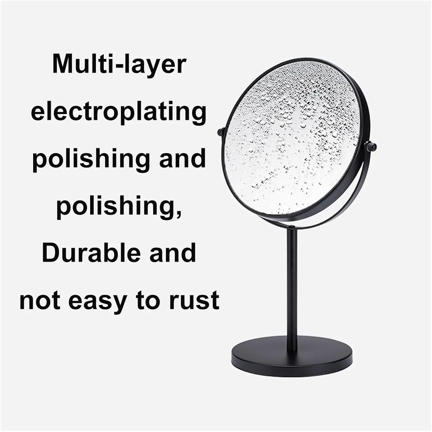 Brushed Bronze Tabletop Rotation Makeup Mirror, Double Side 1X/3X Magnification Cosmetic Mirror, Countertop Standing HD Shaving Mirror, Anti-Fingerprint Vanity Mirror for Beauty Salon ,A,8Inch