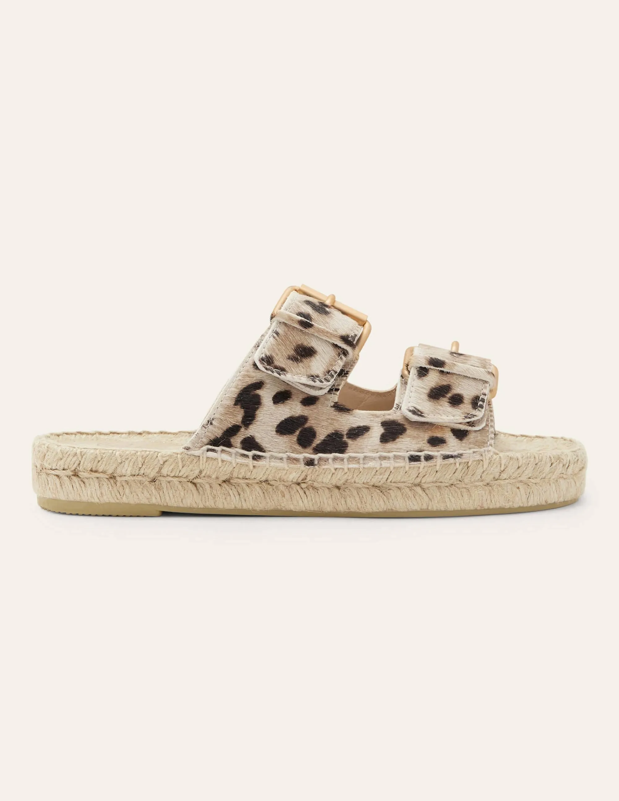 Buckle Espadrille Sandals-Neutral Leopard