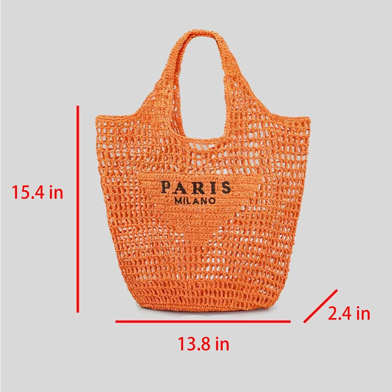 bufftieo Straw Woven Tote for Women - Mesh Hollow Beach Hobo Shoulder Travel Bag