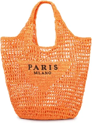bufftieo Straw Woven Tote for Women - Mesh Hollow Beach Hobo Shoulder Travel Bag