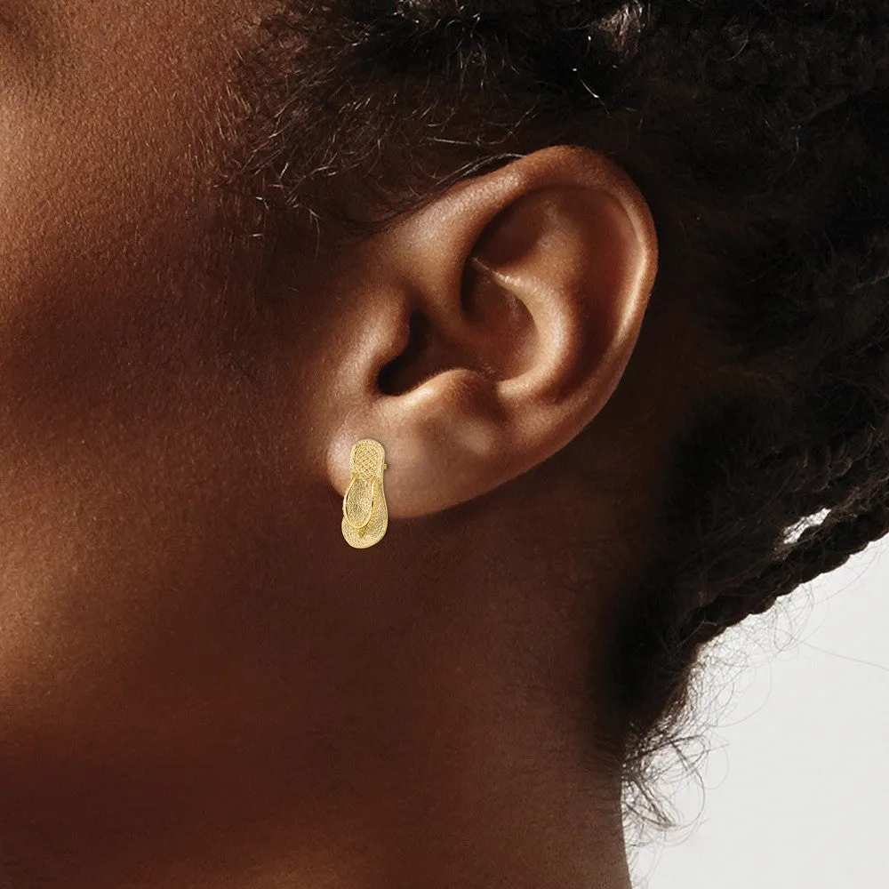 Buy Exclusive 14K Gold Oversized Flip-Flop Stud Earrings - Stylish Value!