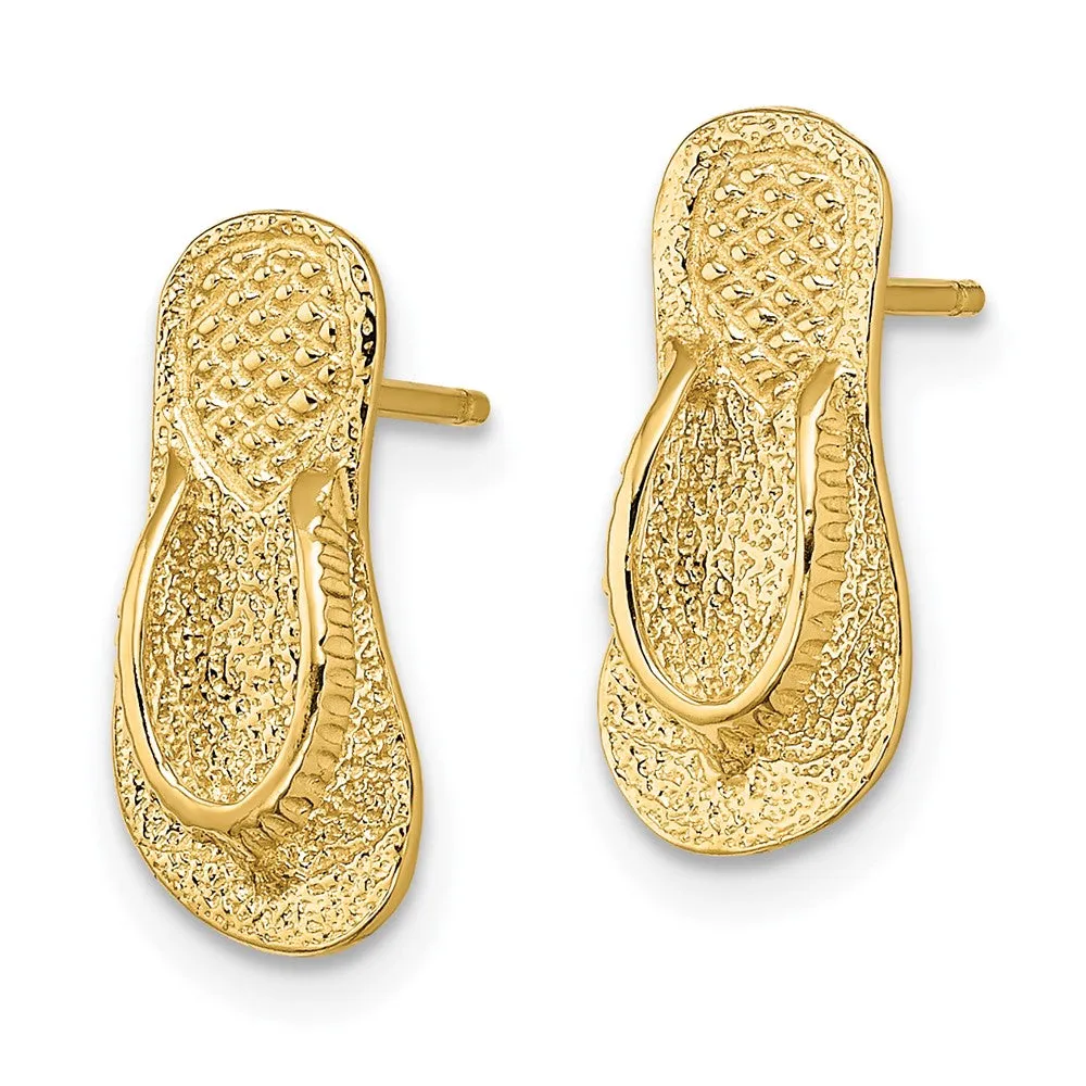 Buy Exclusive 14K Gold Oversized Flip-Flop Stud Earrings - Stylish Value!