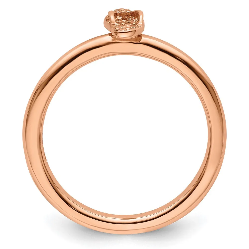 Buy Stylish Pink-Plated Sterling Silver Stackable Flip Flop Ring - 14K Value