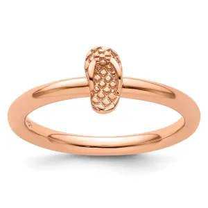 Buy Stylish Pink-Plated Sterling Silver Stackable Flip Flop Ring - 14K Value
