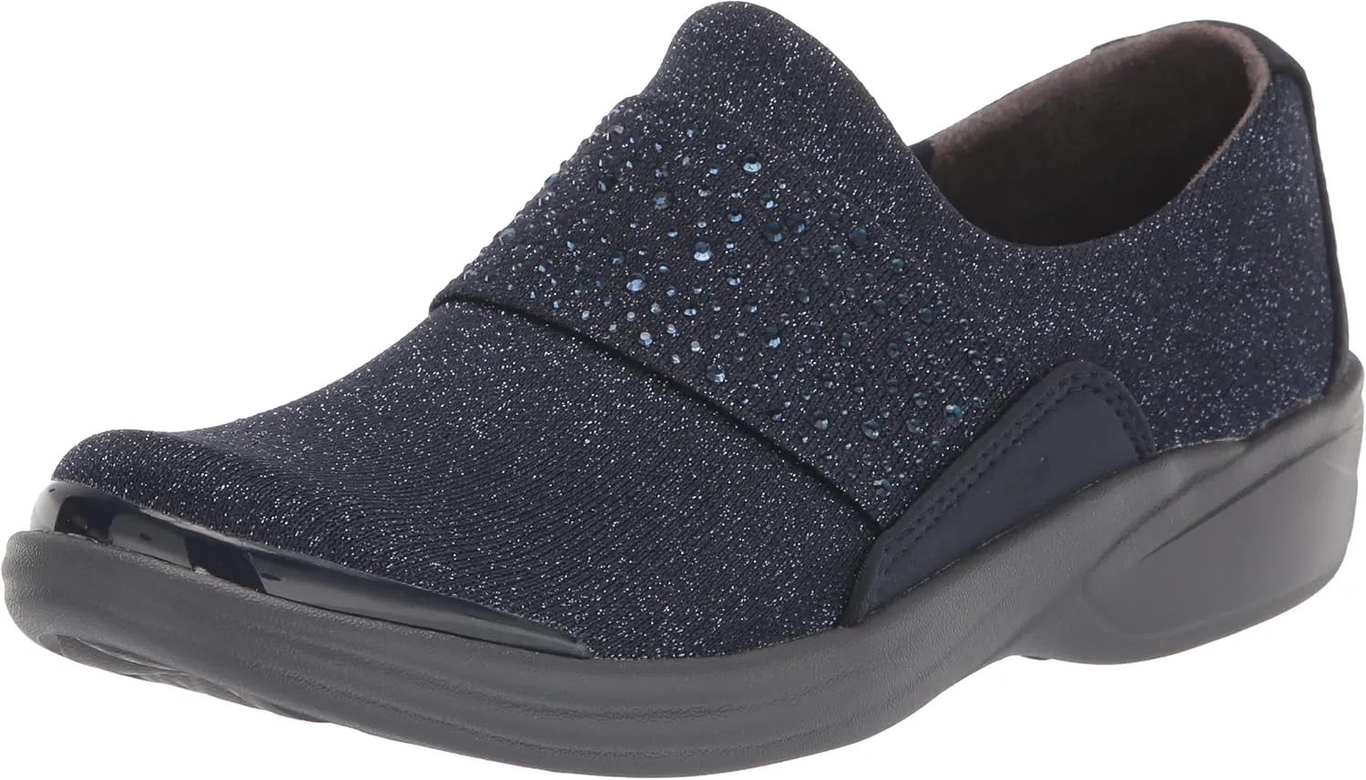 BZees Womens Pizazz Slip-On Navy Sparkle 10 M