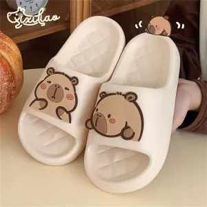 Capybara Cartoon Slippers Sandals Women Non Slip - Outdoor & Indoor Footwear For Beach Travel Shower Flip Flops Women