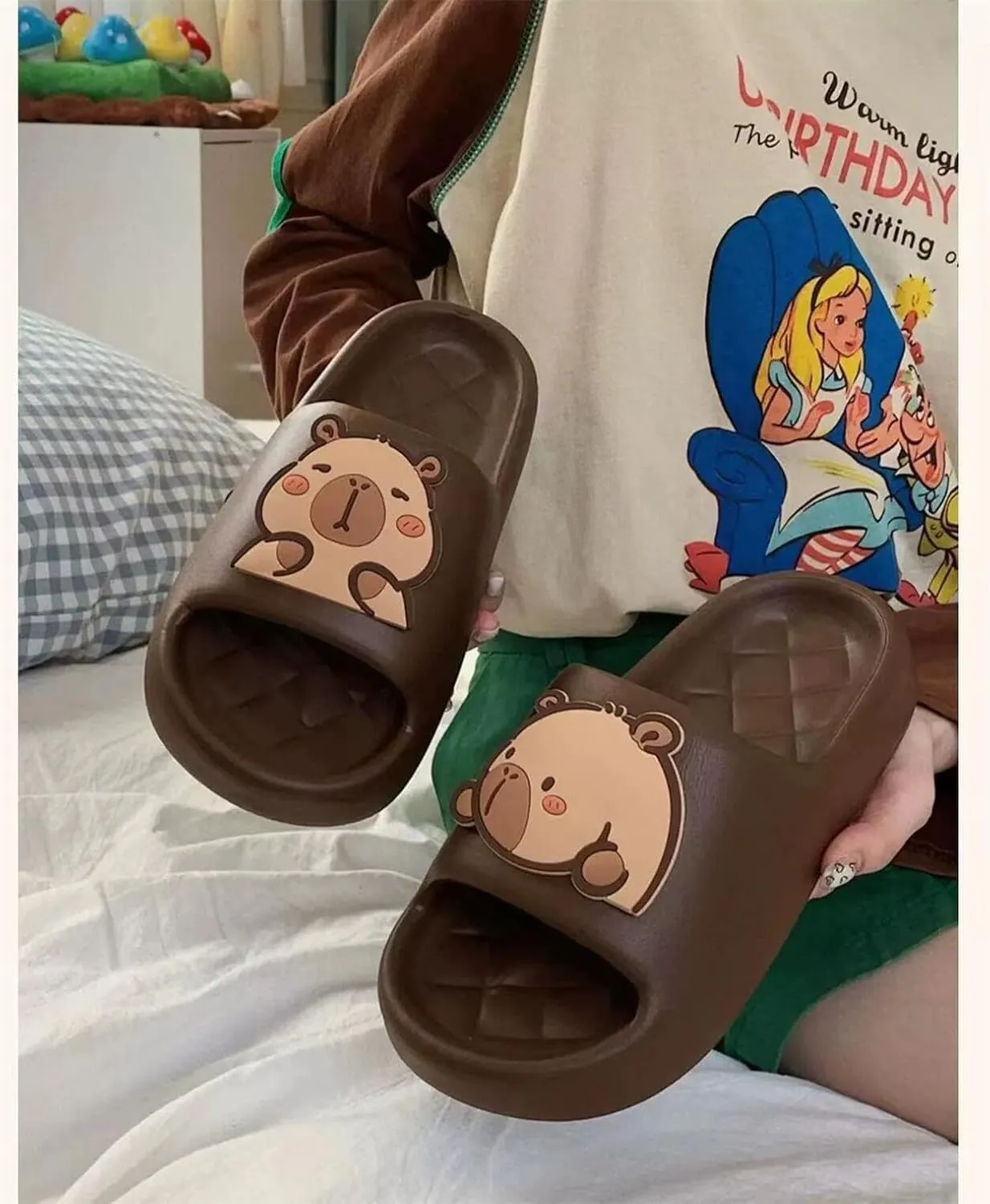 Capybara Cartoon Slippers Sandals Women Non Slip - Outdoor & Indoor Footwear For Beach Travel Shower Flip Flops Women