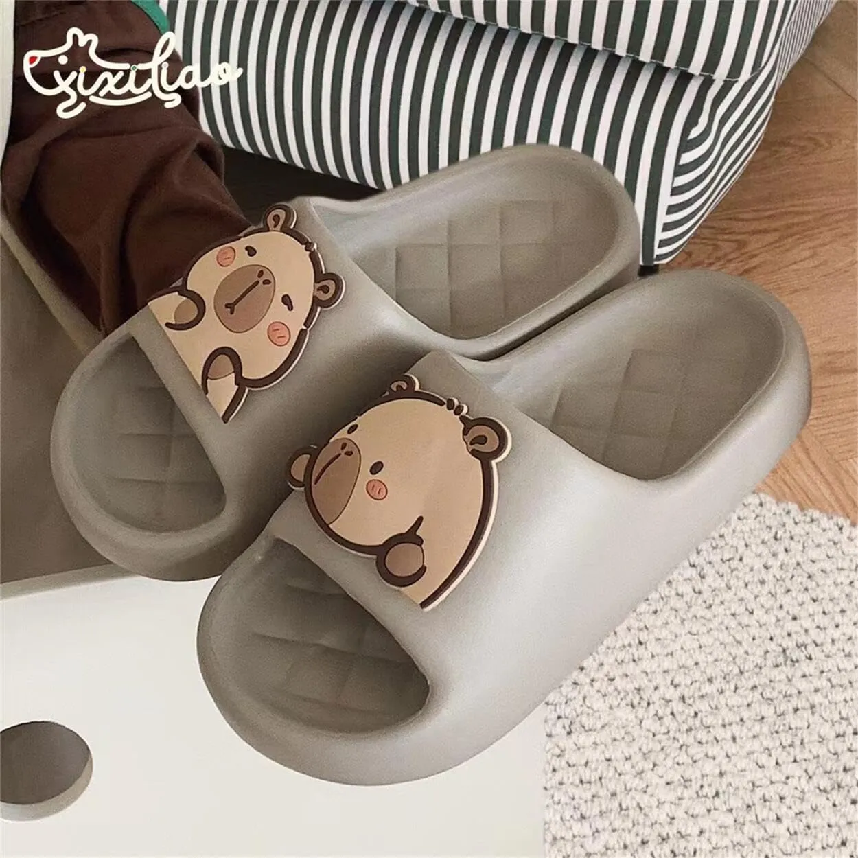 Capybara Cartoon Slippers Sandals Women Non Slip - Outdoor & Indoor Footwear For Beach Travel Shower Flip Flops Women