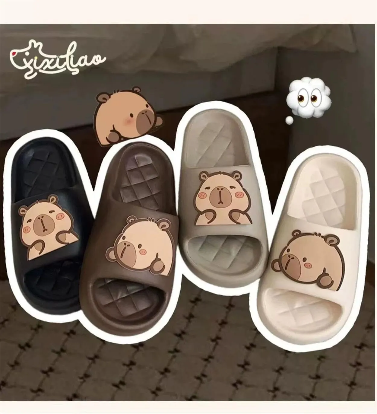 Capybara Cartoon Slippers Sandals Women Non Slip - Outdoor & Indoor Footwear For Beach Travel Shower Flip Flops Women
