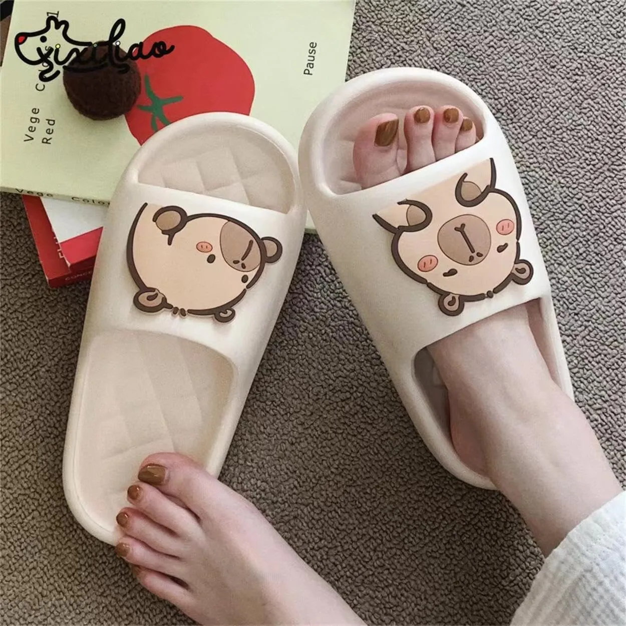 Capybara Cartoon Slippers Sandals Women Non Slip - Outdoor & Indoor Footwear For Beach Travel Shower Flip Flops Women