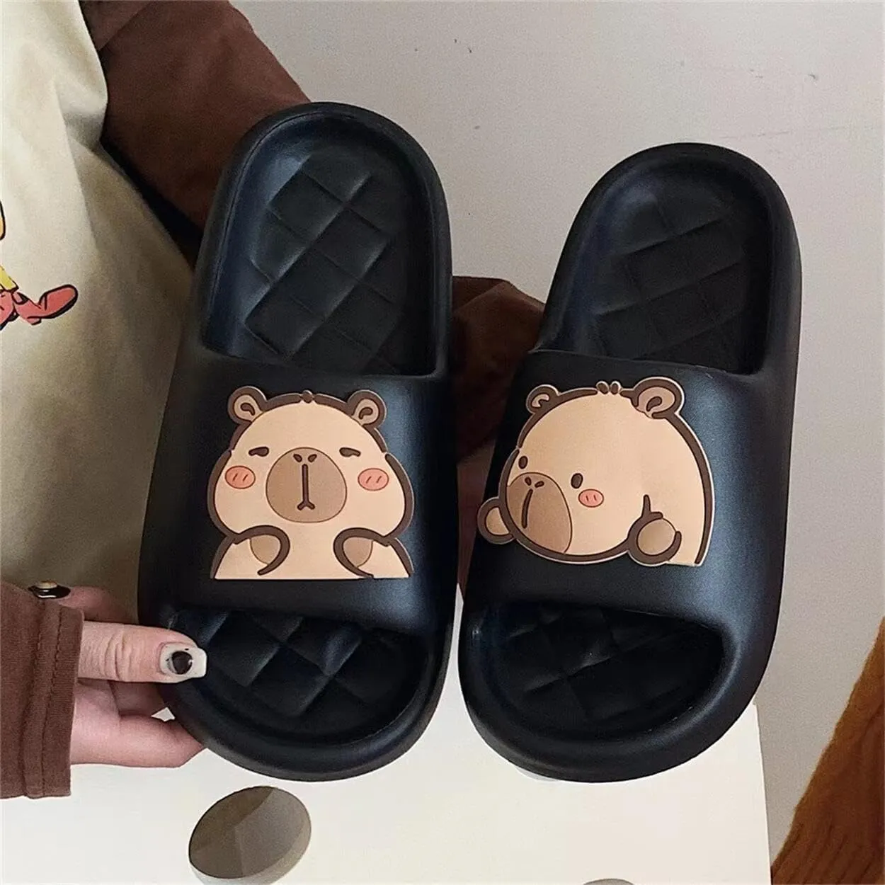 Capybara Cartoon Slippers Sandals Women Non Slip - Outdoor & Indoor Footwear For Beach Travel Shower Flip Flops Women