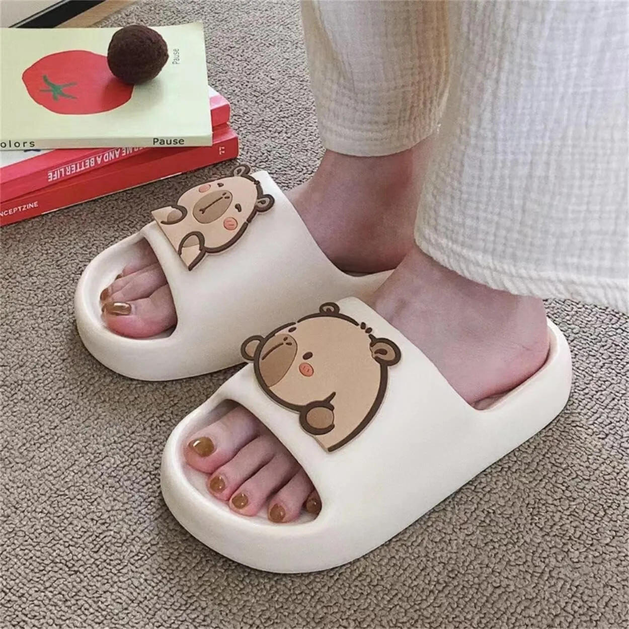 Capybara Cartoon Slippers Sandals Women Non Slip - Outdoor & Indoor Footwear For Beach Travel Shower Flip Flops Women