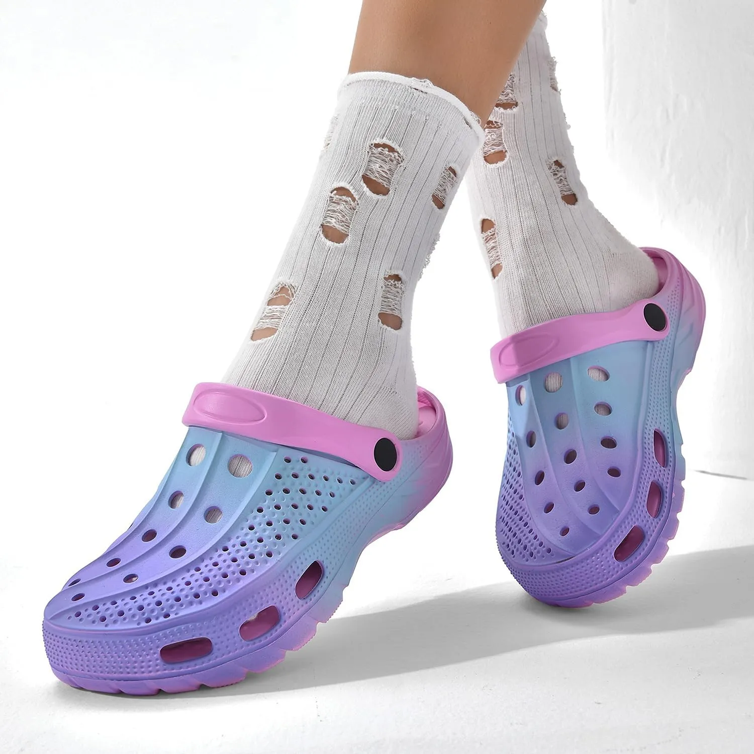 ChayChax Men's and Women's Arch Support Clogs Garden Shoes Slip-on Outdoor Beach Slippers with Removable Cushion Footbed