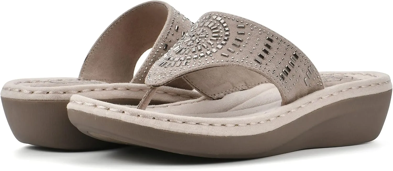CLIFFS BY WHITE MOUNTAIN Women's Cienna Mini Wedge Flip Flop Sandal